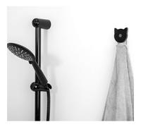 Appendino, porta accappatoi APPENDI-PLEX forma di gatto SET 2 Pezzi Dimensioni 4,5x3x h 4,5 cm in Plexiglass 10 mm colore nero nero