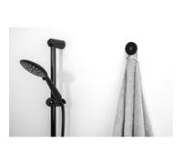 Appendino, porta accappatoi CALIPSO SET 2 Pezzi Dimensioni 4,5x3x h4,5 cm in Plexiglass 10 mm colore Nero nero