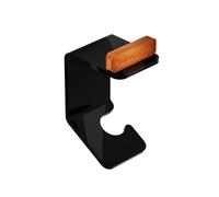 Appendino, porta Accappatoi e Asciugamani in plexiglass e Teak fissaggio con adesivo ad alta tenuta 3M BRIGHT Dimensioni 9x8,5x h 8,5 cm stile moderno Nero nero