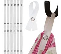 Appendino senza cucito per tessuti, 12 pz, passanti da 150 x 12 mm, in Bianco, con bottone a pressione, passanti per asciugamano da tè, asciugamano da bagno, stoffa, tessuti, accessori da campeggio