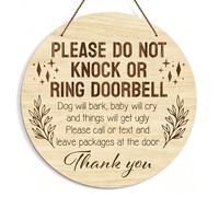 Appendiporta per neonato che dorme, Non bussare o suonare il campanello, Decorazione porta stile rustico fattoria, Cartello decorativo per veranda/nursery/camera dei bambini Stile 1,Stile 2,Stile 3Leg