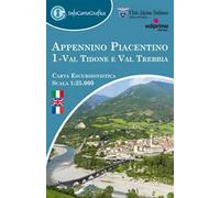 Appennino piacentino. Carta escursionistica 1:25.000. Ediz. italiana, inglese e francese. Con piccola guida. Vol. 1: Val Tidone e Val Trebbia.