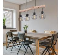 Appesa Lampada Legno Fascio Coprire Pendolo Griglia Luce Retrò Faretto Soggiorno [EEK: Non valutato]