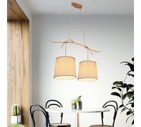 Appesa Soffitto Luce Soggiorno Corna Stile Country Tessuto Schermo Pendolo Lampe [EEK: Non valutato]