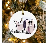 Appeso Ceramica Antarctica Xmas World Landmark Building Round Circle Personalized Contemporary European Famous' Architecture Natale Ciondolo Ideale Boule De Noëls Alta Qualità Per Interno 7.3CM