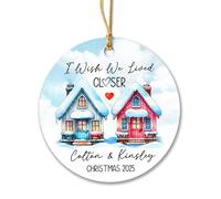 Appeso Ceramica I Wish We Lived Closer, Personalized Long Distance Friendship Appeso Ornamento Alta Qualità Pendentifs Décoration Ideale Décoration D'Arbre De Noël Per Festa Interno 7.3CM