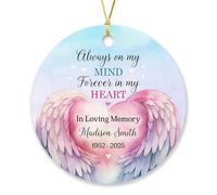 Appeso Ornamento Always On My Mind Forever In My Heart Natale Ciondolo Rimovibile Palline Per Albero Di Natales Ideale Decorazioni Natalizie Per Cerimonia Festa Esterno 7.3 Cm