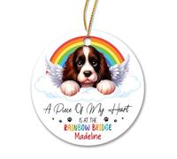 Appeso Ornamento In Heaven English Springer Spaniel Dog Xmas Appeso Ceramica Ideale Decorazione Per Albero Di Natale Personalizzate Palline Per Albero Di Natales Per Party Esterno Interno