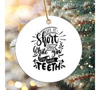 Appeso Ornamento Life Is Short Smile While You Still Have Teeth Palline Per Albero Di Natales Rimovibile Natale Ciondolo Addobbi Natalizi Per Festa Di Capodanno New Party Cerimonia