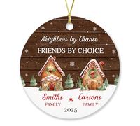 Appeso Ornamento Neighbors By Chance Friendship By Choice Appeso Ceramica Personalizzate Addobbi Natalizi Ornamenti Decorazione Per Albero Di Natale Per Party Cerimonia Esterno 7.3 Cm