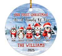 Appeso Ornamento Our First As A Family Of Five Ornamento In Ceramica Ideale Palline Per Albero Di Natales Personalizzate Addobbi Natalizi Per Festa Di Capodanno New Party Cerimonia