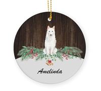 Appeso Ornamento Yakutian Laika Natale Ciondolo Ornamenti Appeso Ceramica Alta Qualità Decorazione Per Albero Di Natale Per Bambini Esterno Cerimonia 7.3 Cm