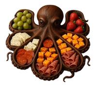 Appetizer Party Platter - Versatile Snack Veggie Tray, Multi-Compartment Serving Dish for Chips, Fruits, Dips, and Small Bites | Ideal for Theme Parties, Picnics, Dinner, Lunch, Breakfast