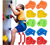 KRUZZEL 25394 - Manopole da arrampicata per bambini, 12 pezzi, 2 maniglie + viti fino a 150 kg, struttura interna ed esterna per arrampicata