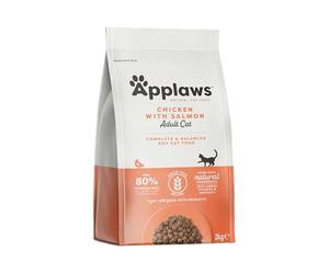 Applaws Alimenti completi per gatti adulti secchi e senza cereali di Applaws, pollo con salmone - sacchetto richiudibile da 2 kg