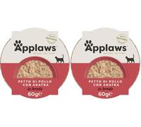 Applaws Alimento per Gatti 100% Naturale Succulenta Pechuga di Pollo con Anatra in Brodo - 10 vasetti da 60 g (Confezione da 2)