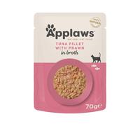 Set Risparmio! Applaws Buste in Brodo 24 x 70 g - Filetto di Tonno con Gamberi del Pacifico