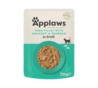 Set Risparmio! Applaws Buste in Brodo 24 x 70 g - Filetto di Tonno e Acciughe Intere