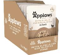 Set Risparmio! Applaws Buste in Brodo 24 x 70 g - Petto di Pollo e Riso selvatico