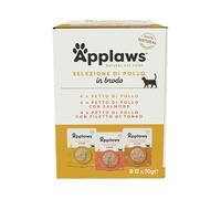 Applaws Cibo Umido Naturale per Gatti, Selezione di Pollo in Brodo in Bustine - Confezione Multipla da 12 x 70g