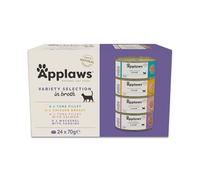 Applaws Cibo Umido per Gatti 100% Naturale - Selezione di Pollo e Tonno in Brodo, in Lattine da 70g