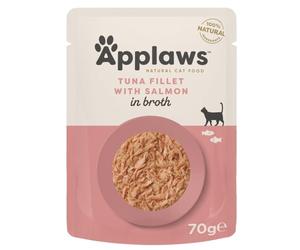 Applaws, Filetto di tonno con salmone in brodo, 70,0 g