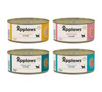 Applaws in Brodo 24 x 156 g umido per gatto - Mix: Pollo + Tonno + Pesce di Mare + Tonno & Gamberetti