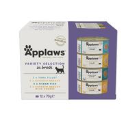 Applaws in Brodo 24 x 70 g Alimento umido per gatti - Selezione mista in Brodo (2 gusti al Tonno + 2 gusti al Pollo)