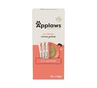 Applaws snack cremoso lickable senza cereali 100 % naturale al salmone per gatti e gattini, 32 × 15 g bustine