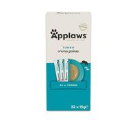 Applaws snack cremoso lickable senza cereali 100 % naturale al tonno per gatti e gattini, 32 × 15 g bustine