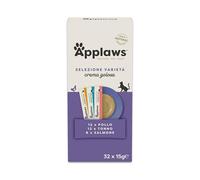 Applaws snack cremoso lickable senza cereali 100 % naturale per gatti e gattini, multipack assortito, 32 × 15 g bustine