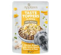 Applaws Taste Toppers in Salsa 12 x 85 g per cani - Pollo, Piselli, Zucca e Fagioli bianchi