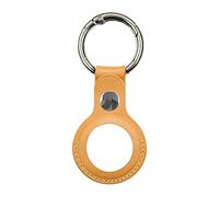 Apple AirTag Leather Case Cover for AirTags Location Tracker Sleeve Shell Skin,Keychain Ring Designed,with Keychain Anti-Loss Design,with Keychain Compatible with AirTags 2021 (Light Brown)
