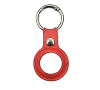 Apple AirTag Leather Case Cover for AirTags Location Tracker Sleeve Shell Skin,Keychain Ring Designed,with Keychain Anti-Loss Design,with Keychain Compatible with AirTags 2021 (Red)