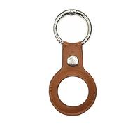 Apple AirTag Leather Case Cover for AirTags Location Tracker Sleeve Shell Skin,Keychain Ring Designed,with Keychain Anti-Loss Design,with Keychain Compatible with AirTags 2021 (Dark Brown)