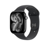 Apple Watch Series 11 GPS, Cassa 46 mm in alluminio Jet Black con Cinturino Sport nero - M/L