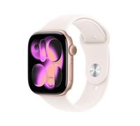 Apple Watch Series 11 GPS 46mm, Cassa in Alluminio color Oro Rosa con cinturino Rosa fard Sport Band - M/L