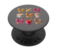 Apple Coquette Bow Books Primo giorno di scuola di ritorno a scuola PopSockets PopGrip Adesivo