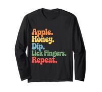 Apple Honey Dip Repeat Rosh Hashanah Yom Kippur Hanukkah Maglia a Manica