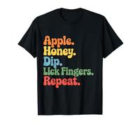 Apple Honey Dip Repeat Rosh Hashanah Yom Kippur Hanukkah Maglietta