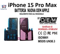 APPLE iPHONE 15 Pro Max BATTERIA NUOVA OEM REALMENTE PARI ALL'ORIGINALE