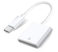 Apple Lettore di schede USB C a SD per iPhone 15/15 Plus/15 Pro/15 Pro Max, MacBook Pro M1 Air, iPad Pro/Air, iMac, Surface, Galaxy S24 (bianco-1)