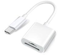 Apple Lettore di schede USB C a SD per iPhone 15/15 Plus/15 Pro/15 Pro Max, MacBook Pro M1 Air, iPad Pro/Air, iMac, Surface, Galaxy S24 (bianco-2)