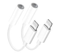 【Apple MFi Certificato】 2 Pack Adattatore Cuffie iPhone Lightning a 3,5 mm,Adattatore Jack per Cuffie AUX Audio Auricolari Compatibile con iPhone 13 Pro/13/12/11/XS Max/XS/XR/X/8/8 Plus/7/7 Plus