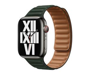 Apple Original Leather Link - Cinturino in pelle Apple Watch - 38mm / 40mm / 41mm - S/M - Sequoia Green - ML7P3ZM/A