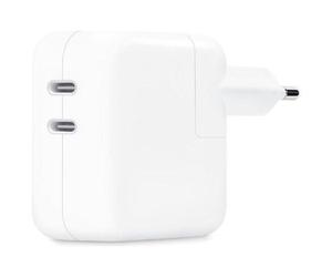 APPLE POWER ADAPTER CARICA BATTERIE DA RETE DUAL PORT 2 x USB-C 35 W BIANCO