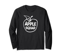 Apple Squad Graphic Teacher Spirito Scolastico di Squadra Maglia a Manica
