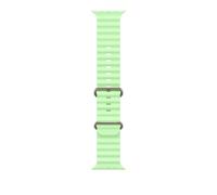 49mm Neon Green Ocean Band - Natural Titanium Finish