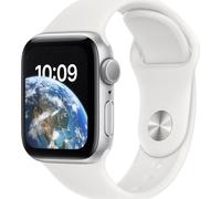 Apple Watch SE 2022 GPS Silver 44mm, White Silicon Band A2727,Aperto - mai usato