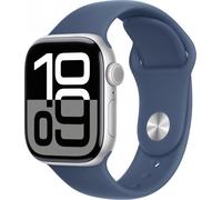 APPLE Watch Series 10 GPS 42mm in alluminio color argento con cinturino Sport denim - S/M
